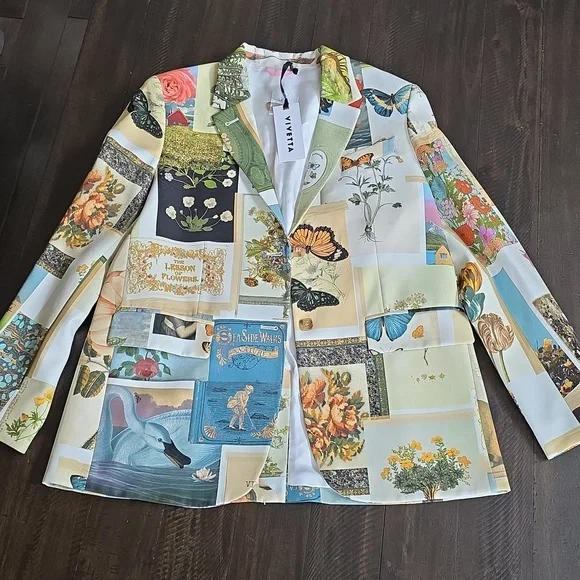 NWT Vivetta Graphic-Print Suit 2pc. Blazer Shorts - Picture 13 of 16